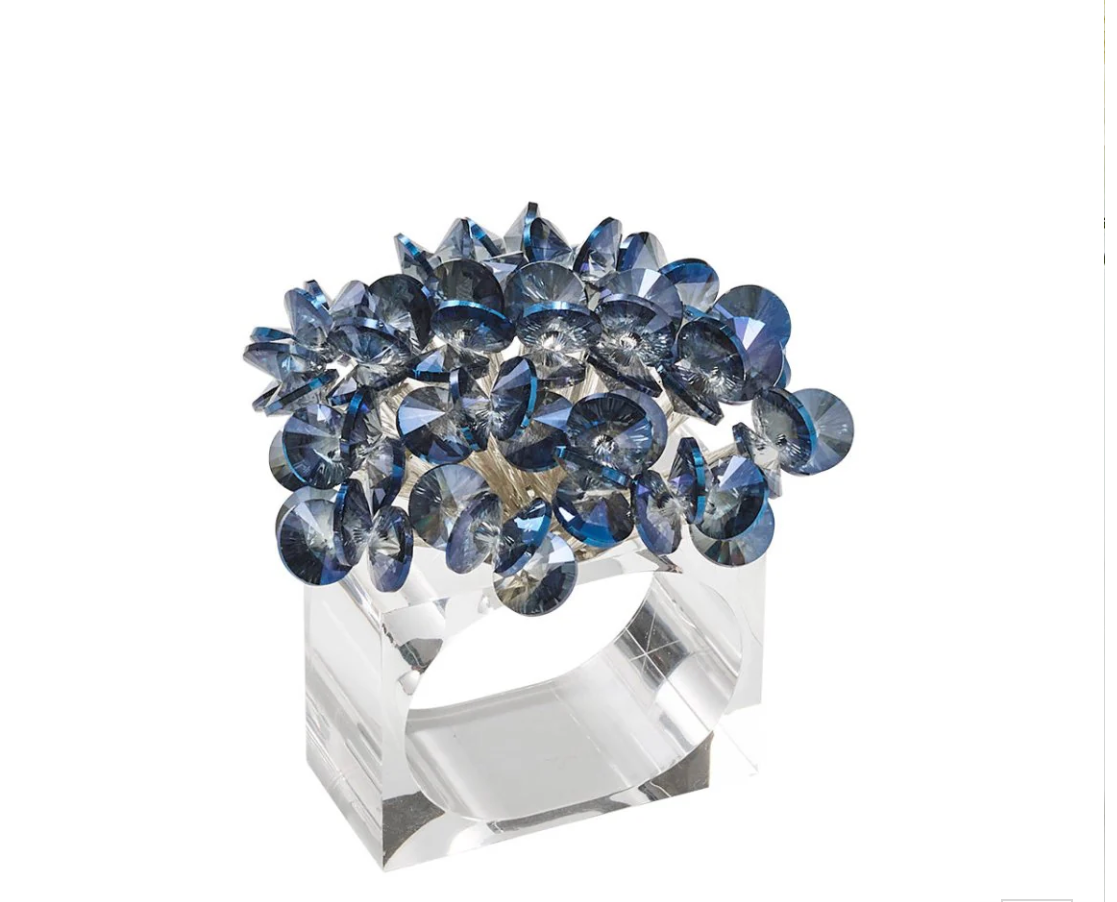 Kim Seybert Aster Napkin Ring in Midnight