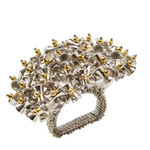 Kim Seybert Lucent Napkin Ring in Silver & Gold, Set of 4