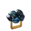 Kim Seybert Bonton Napkin Ring Navy & Gold Set of 4