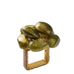 Kim Seybert Bonton Napkin Ring in Green & Gold