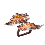 Kim Seybert Fern Napkin Ring in Brown & Gold, Set of 4 in a Gift Box