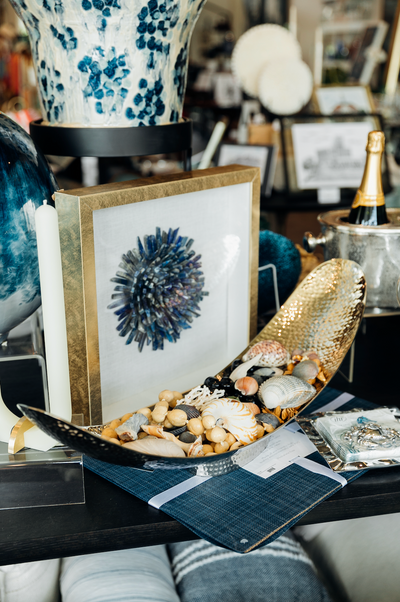 Sophisticated coastal decor at Black Tie Beach shop