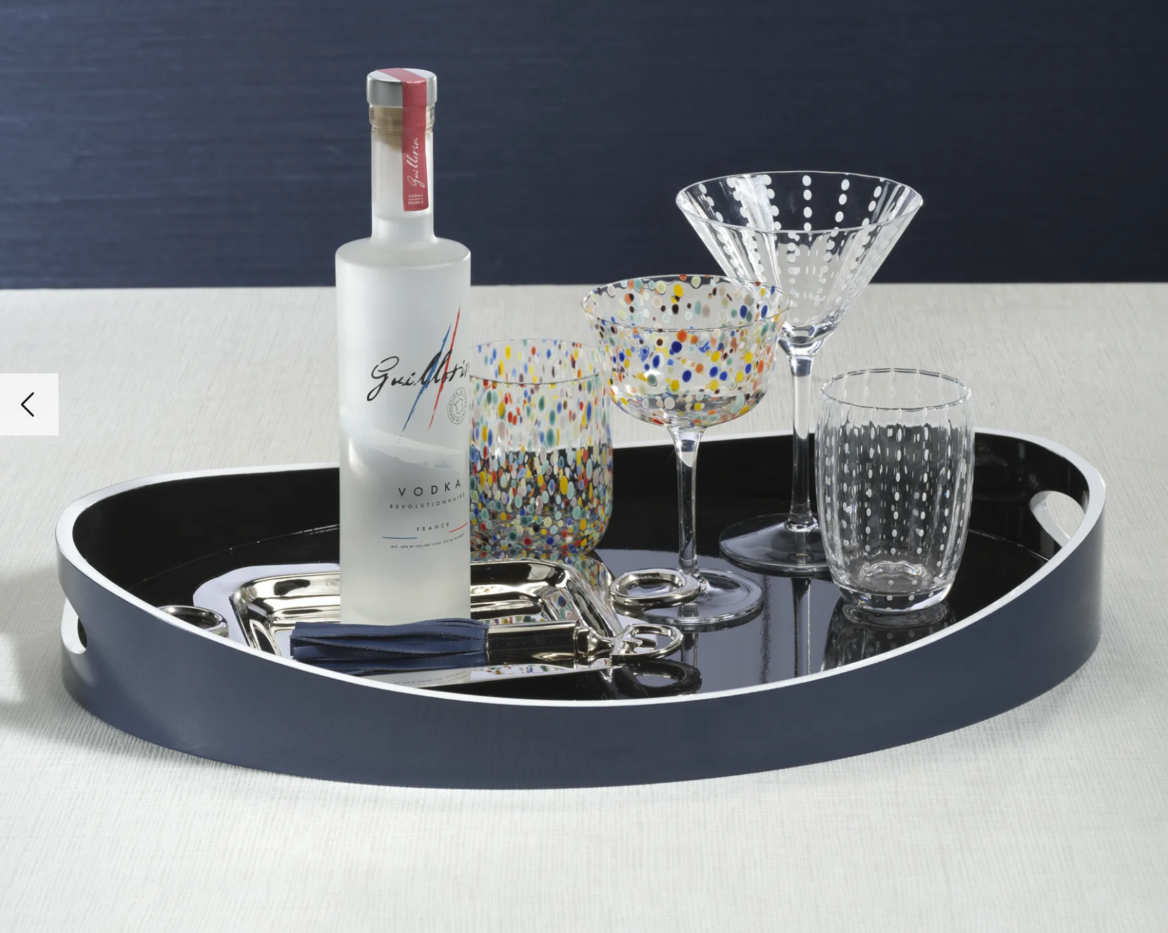 Noir Marine Lacquered Serving Tray - Large