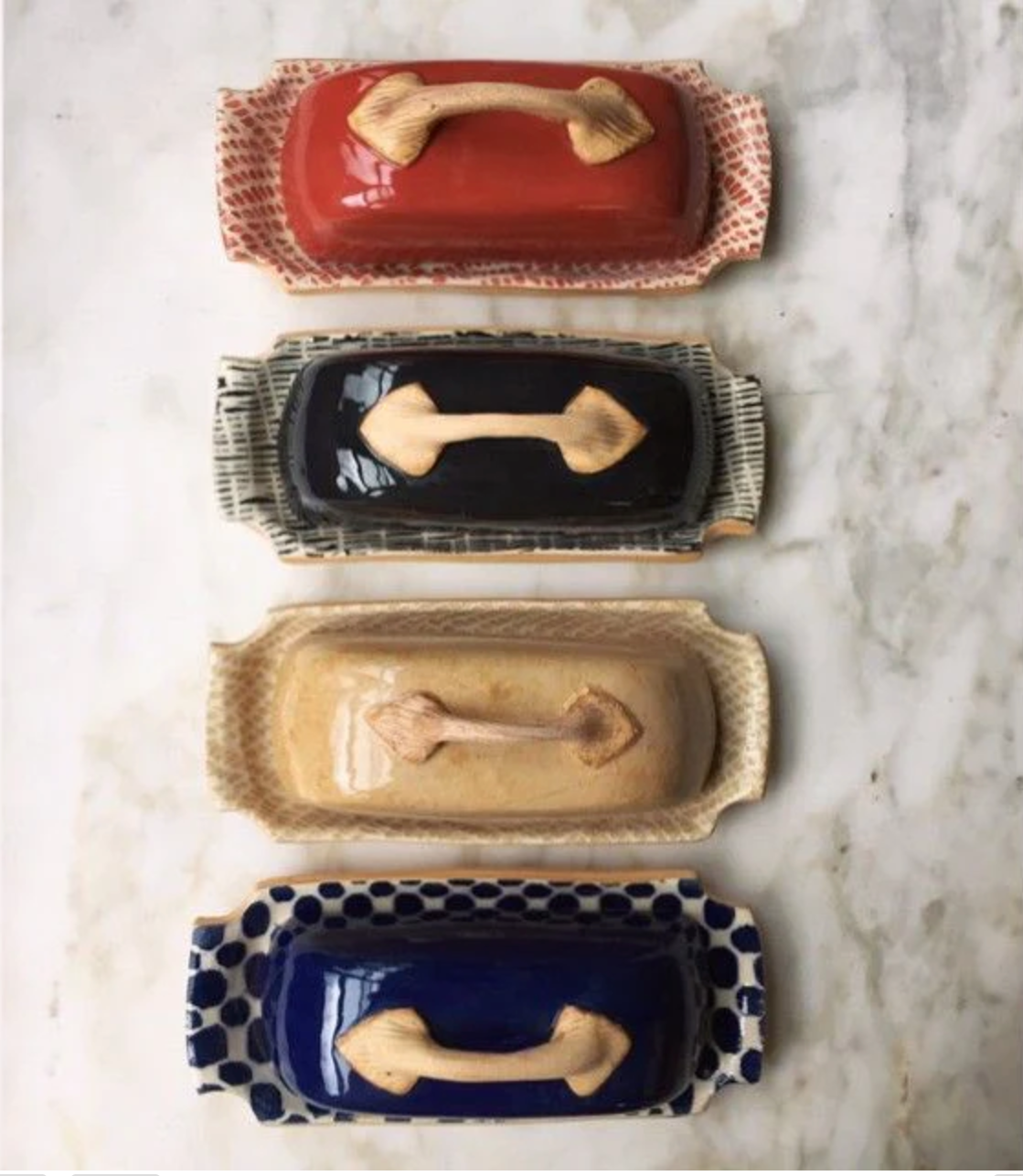 Terrafirma Ceramics Covered Butter Dish in Braid Butter