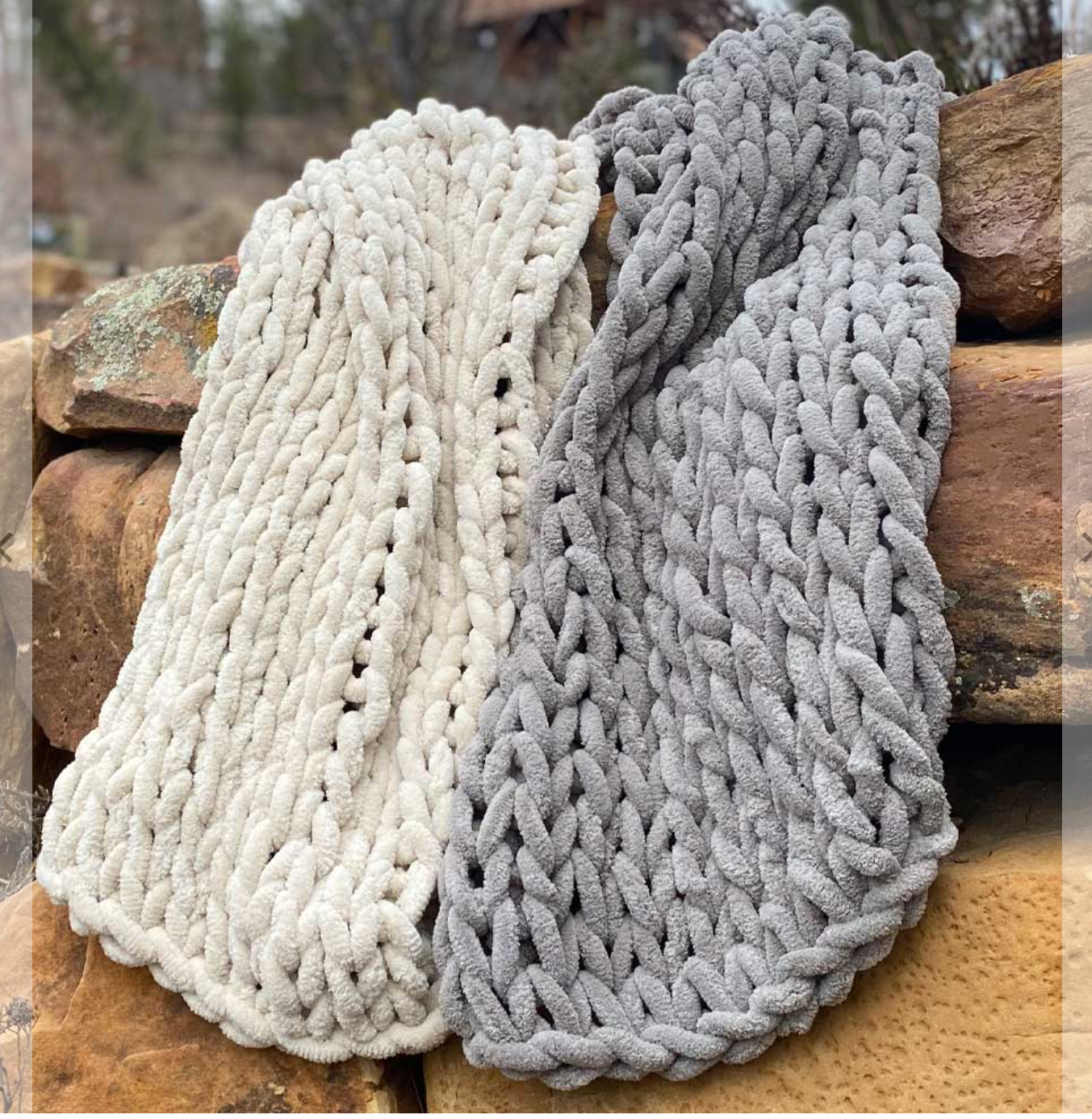 Infinite Chunky Knit Blanket Minky Little (2 Colors)