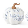 White With Blue Floral Ceramic Pumpkins