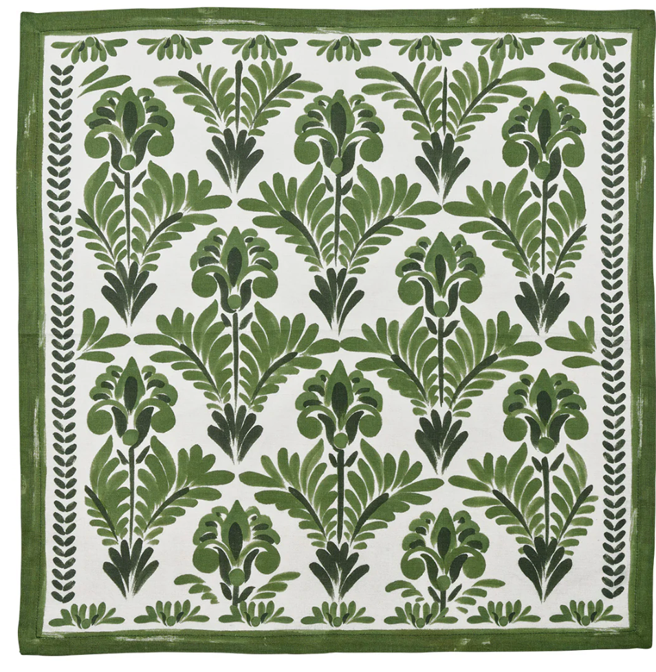 Kim Seybert Botanica Napkin in Ivory & Green, Set of 4