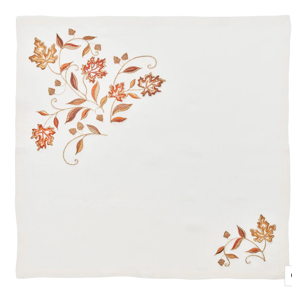 Kim Seybert Harvest Napkin in White & Multi (Sold Individually)