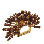 Kim Seybert Royal Palm Napkin Ring in Brown & Gold