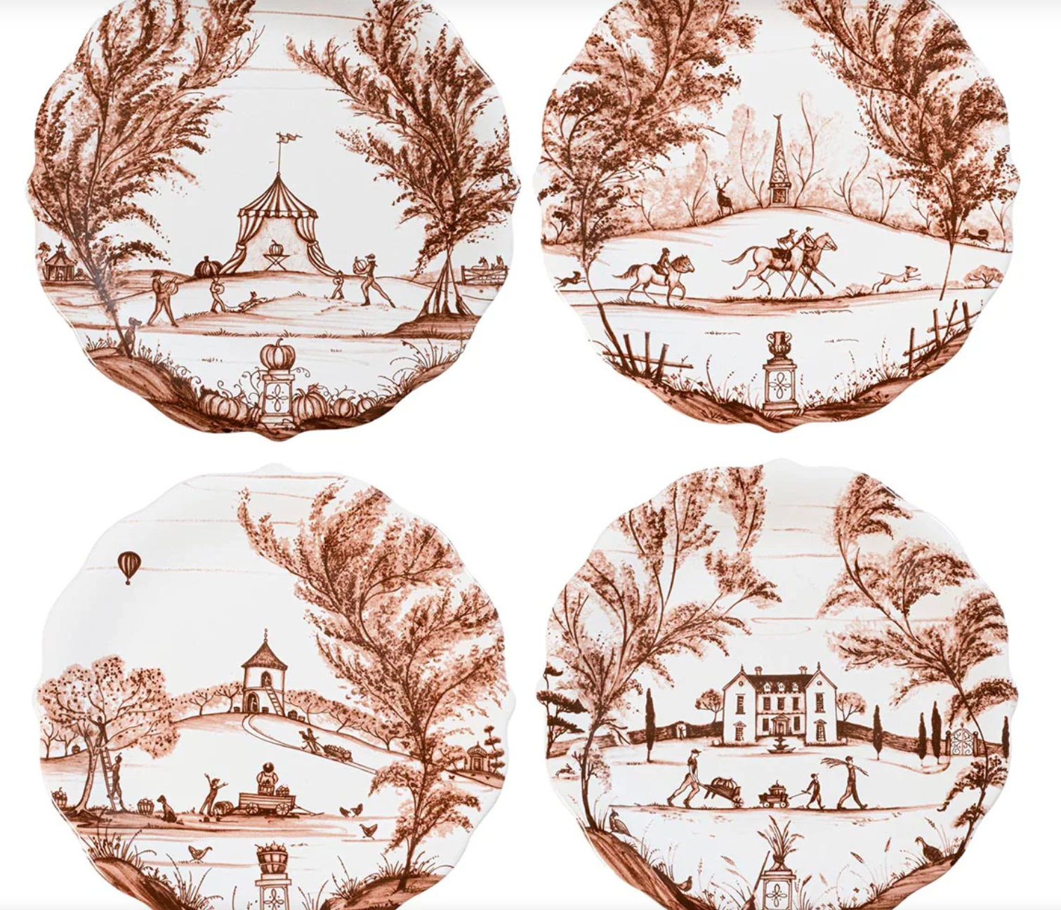 Juliska Country Estate Harvest Party Plate Assorted Set/4