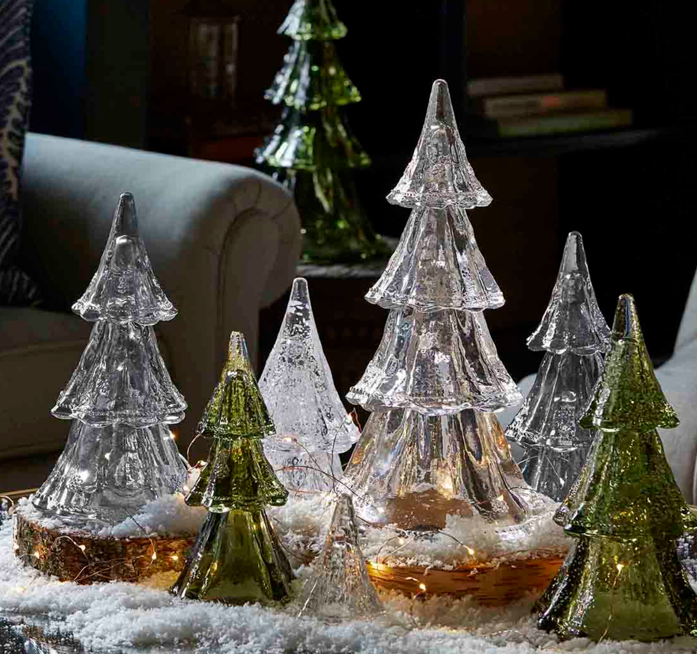 Juliska Berry & Thread 16" Large Tree Set/5 (Blue & Evergreen)