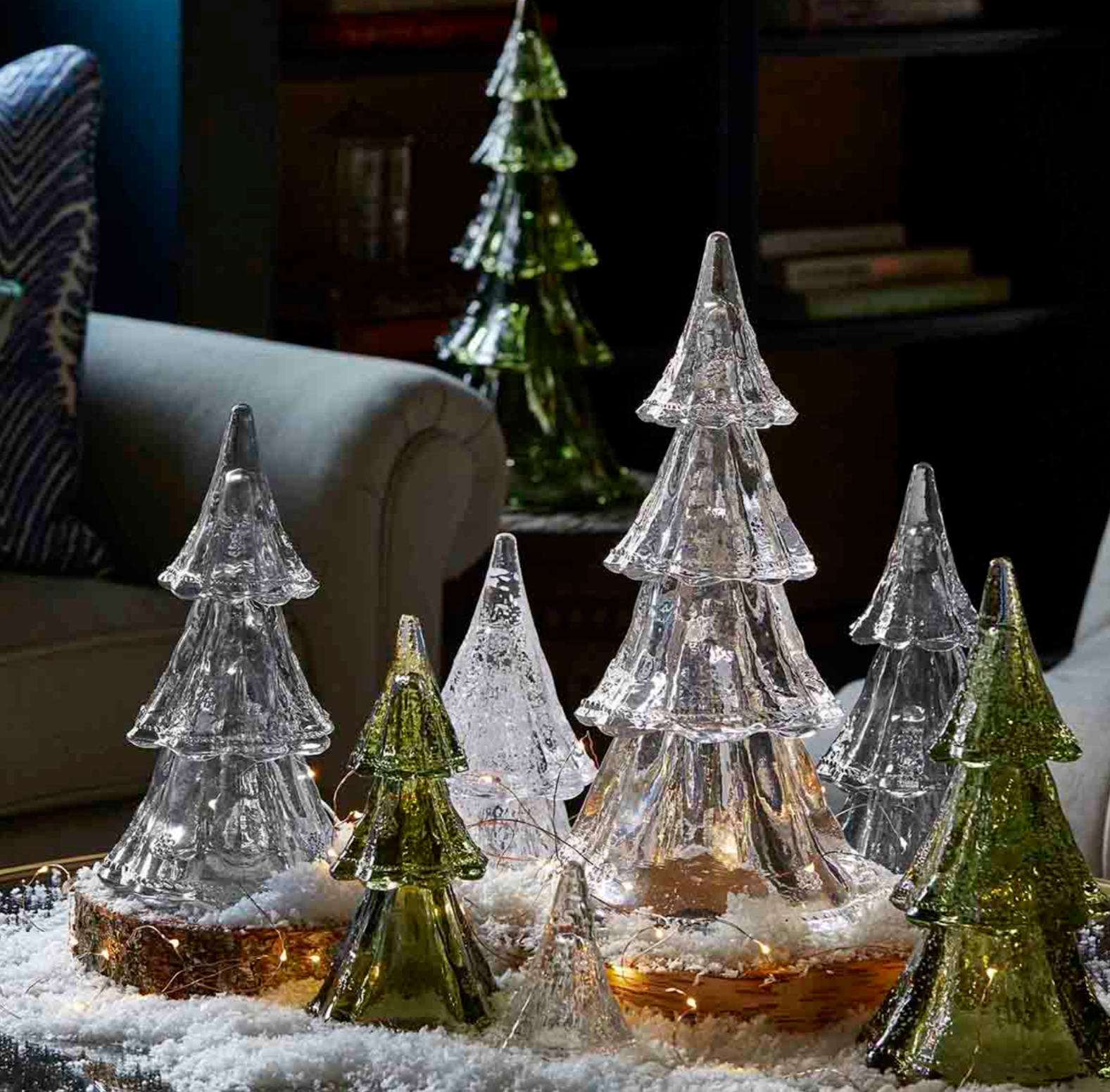 Juliska Berry & Thread 10.5" Tree Set/3 (Blue & Evergreen)