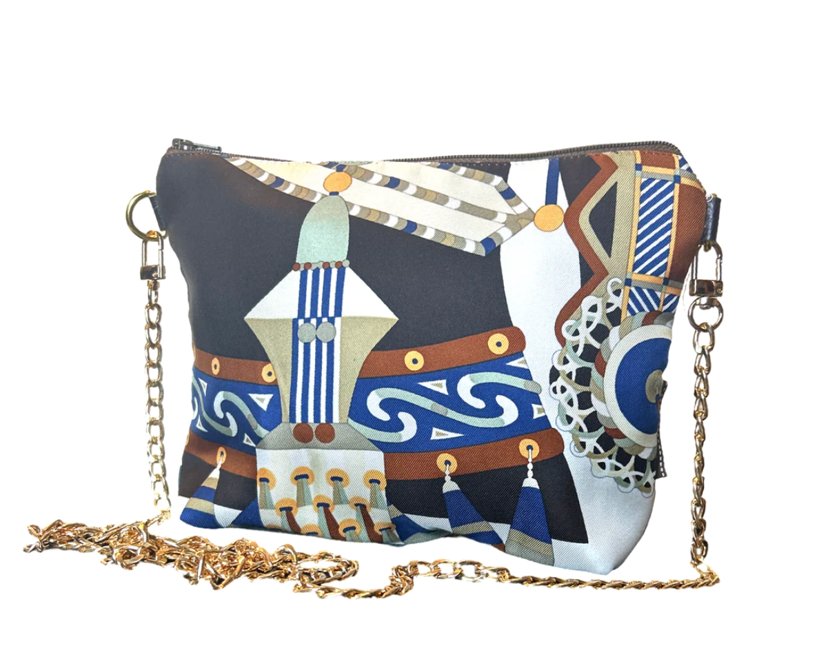 Vintage Silk Scarf Crossbody Bag