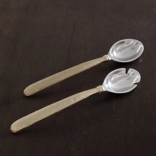 Sierra Modern Georgina Salad Servers (Gold)