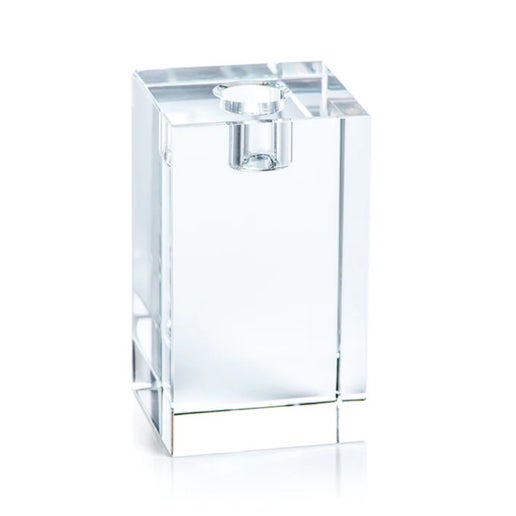 Square Crystal Glass Taper Holder - Large