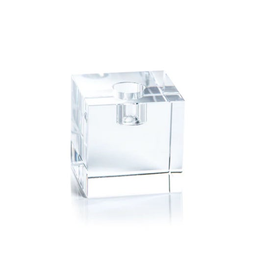 Square Crystal Glass Taper Holder - Small