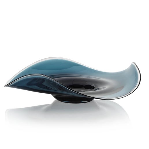 TROPEZANA WAVE GLASS BOWL, BLUE