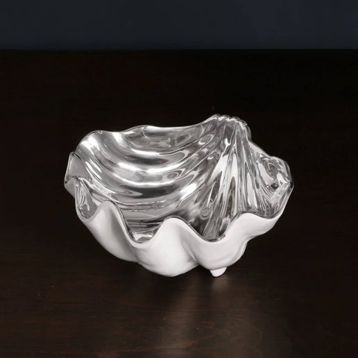 Thanni Shell Small Bowl (White and Silver)