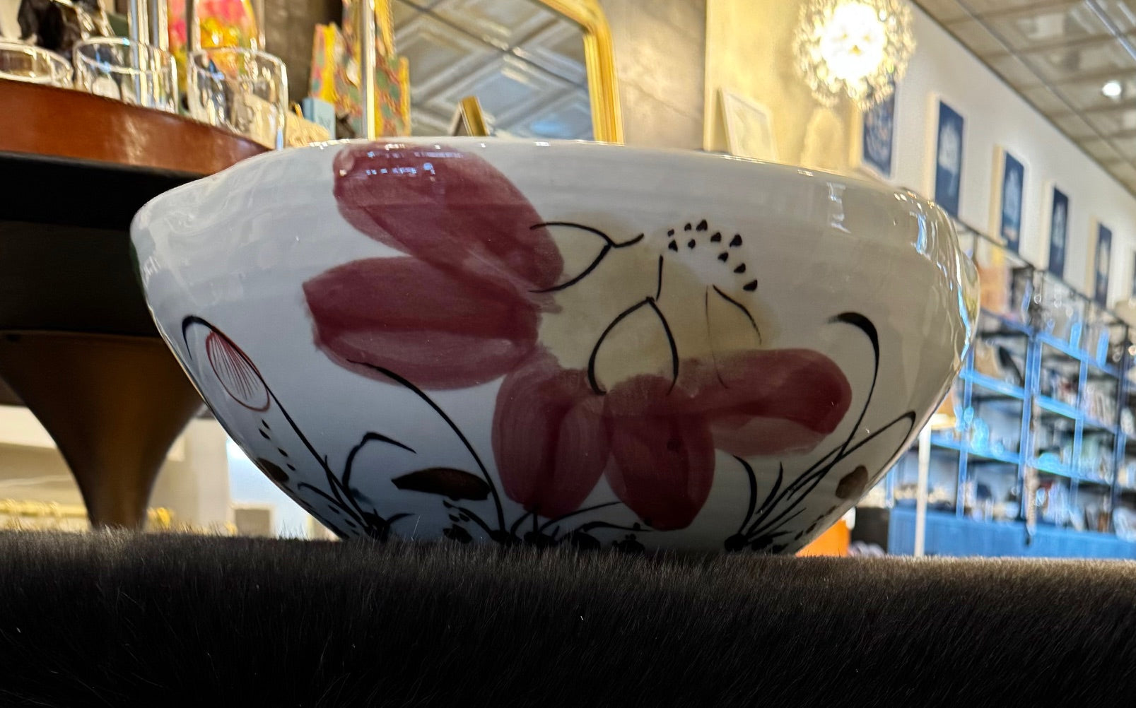 Winward Home Lotus Pattern Porcelain Bowl