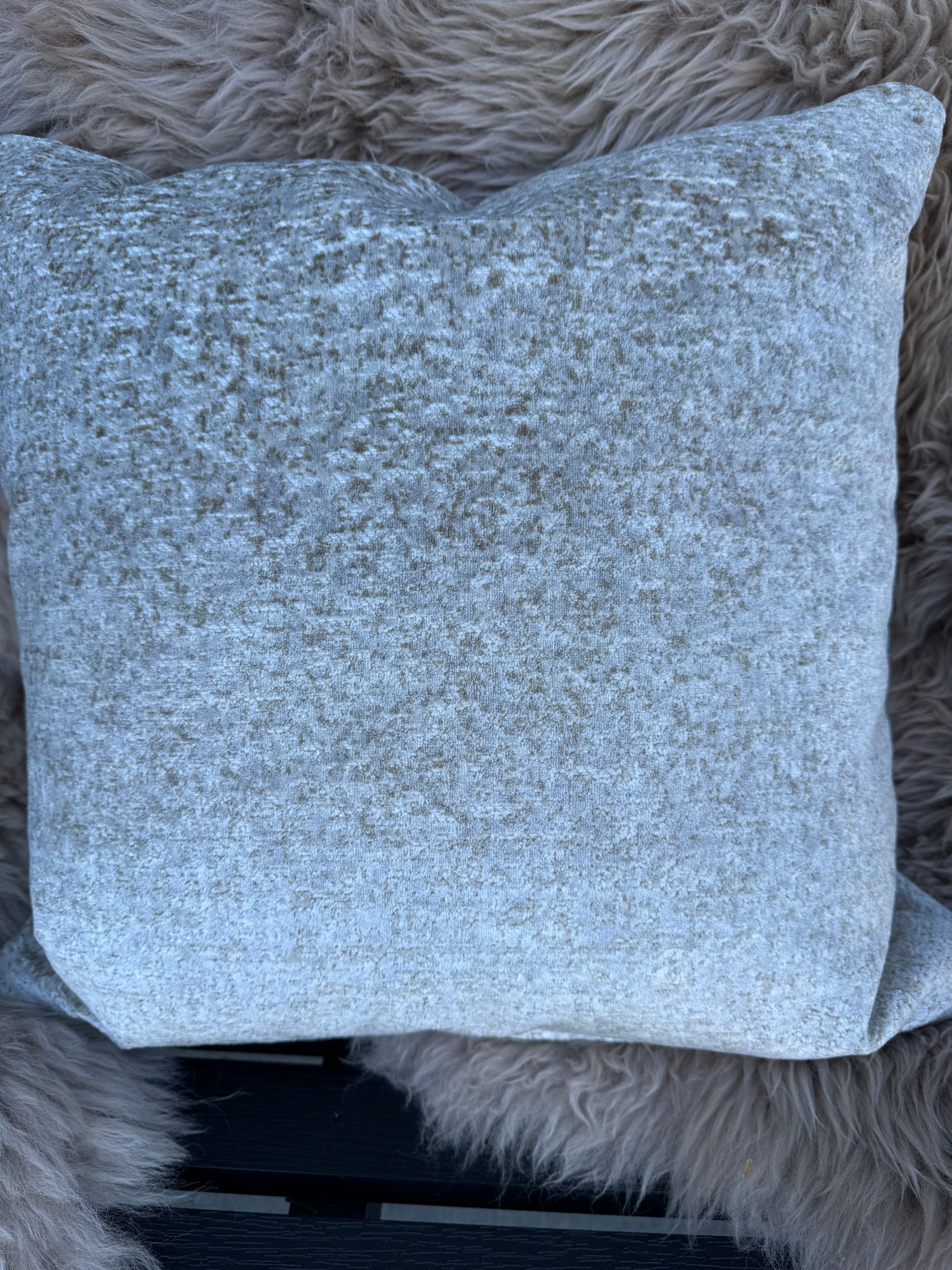 Palecek Pillow - Indoor/Outdoor Velvet Speckles Champagne