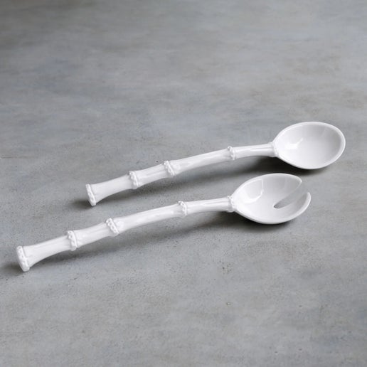 VIDA Lettuce Large Salad Servers (White)