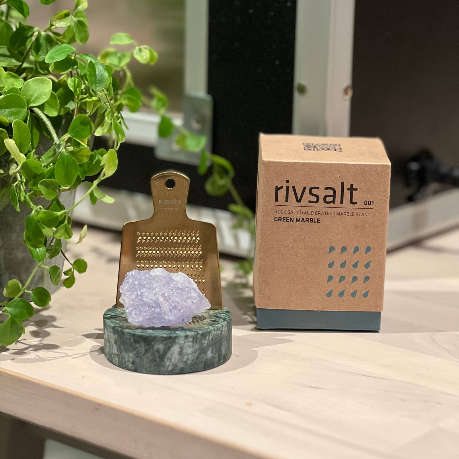 RIVSALT™ Green Marble Rock Salt Gift Set