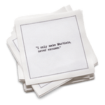 Five Star Napkins Inc. - Martini Quotes - White Cotton Cocktail Napkins 50x
