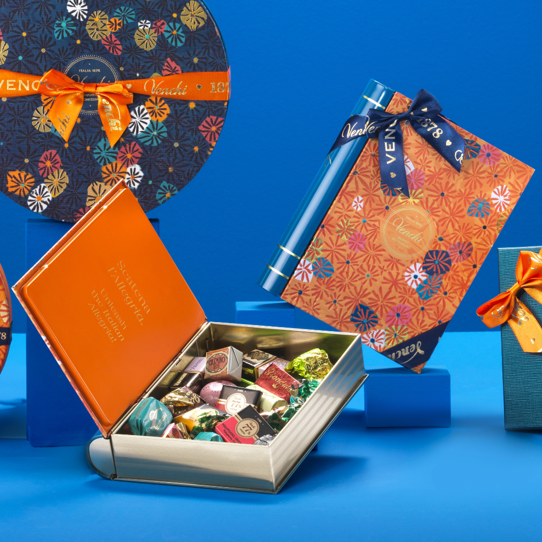 Venchi - Murrine Large Book Box - Assorted Gourmet Italian Chocolate
