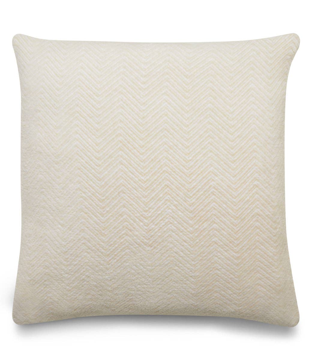 ChappyWrap - Bayside Herringbone Cream Throw Pillow