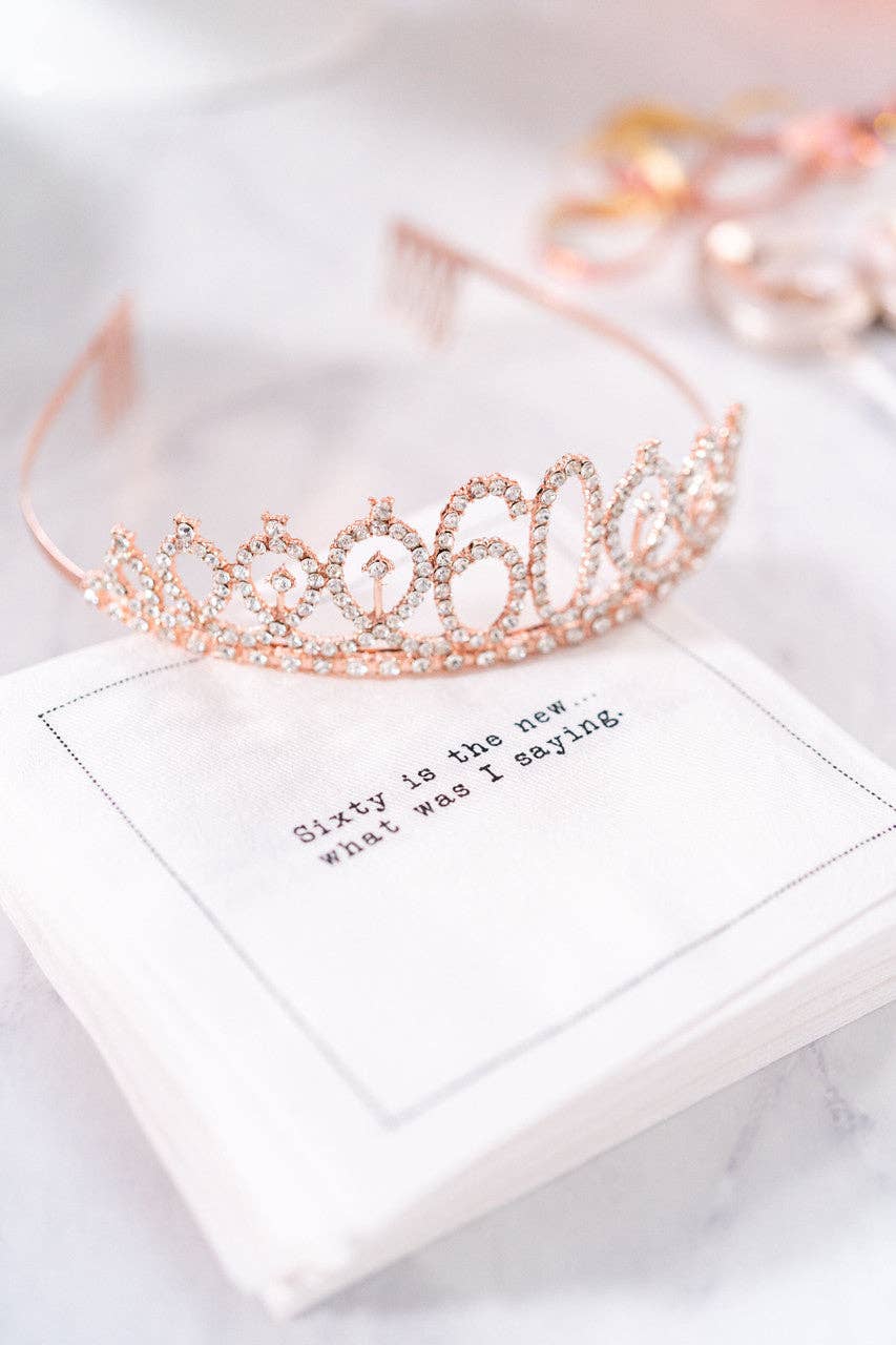 Five Star Napkins Inc. - 60th Birthday Quotes - White Cotton Cocktail Napkins x 50