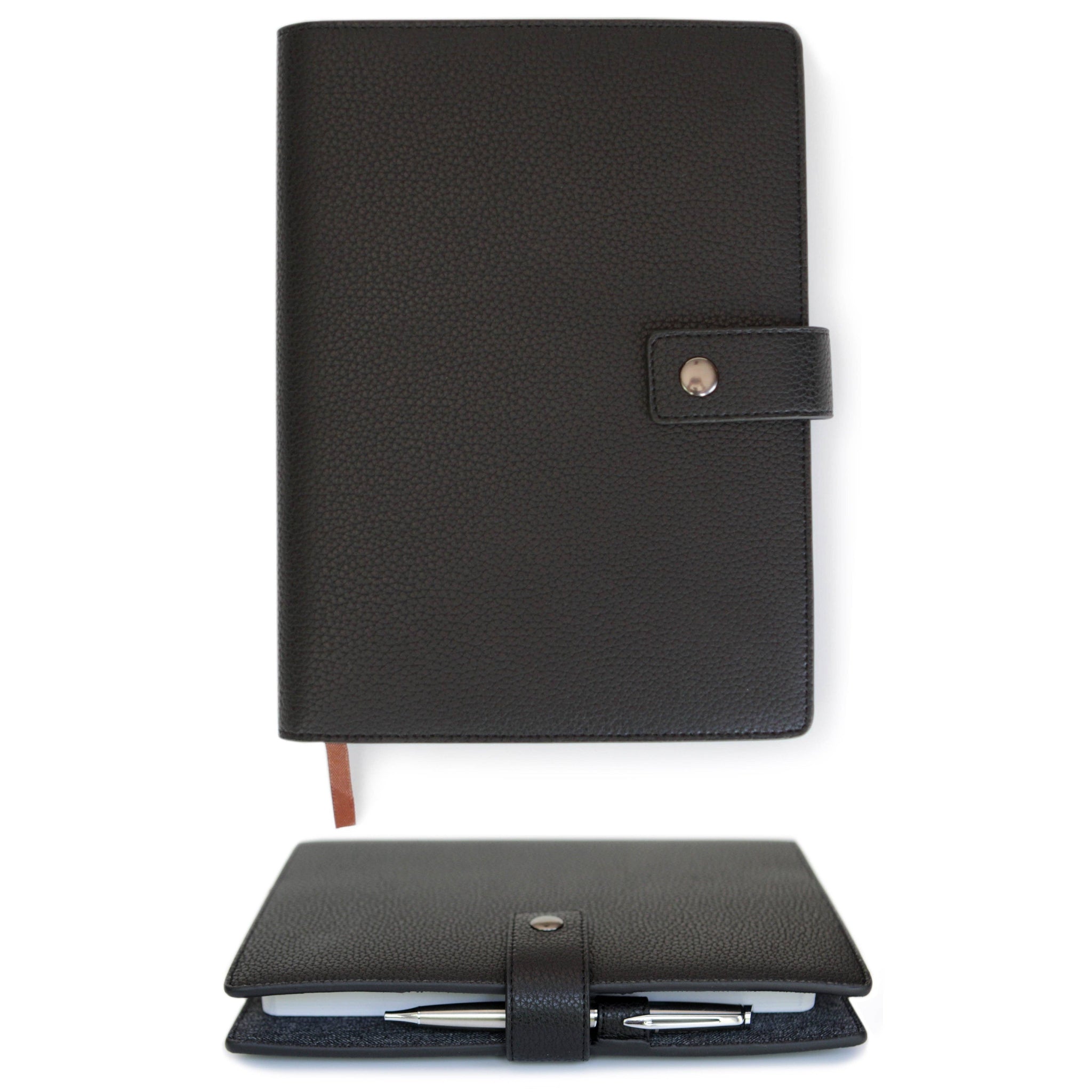 Case Elegance - Bucksaw Refillable Black Leather Journal