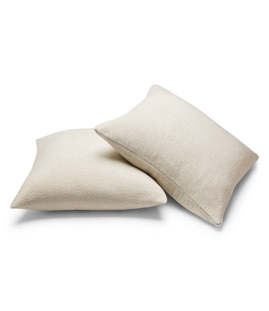 ChappyWrap - Bayside Herringbone Cream Throw Pillow