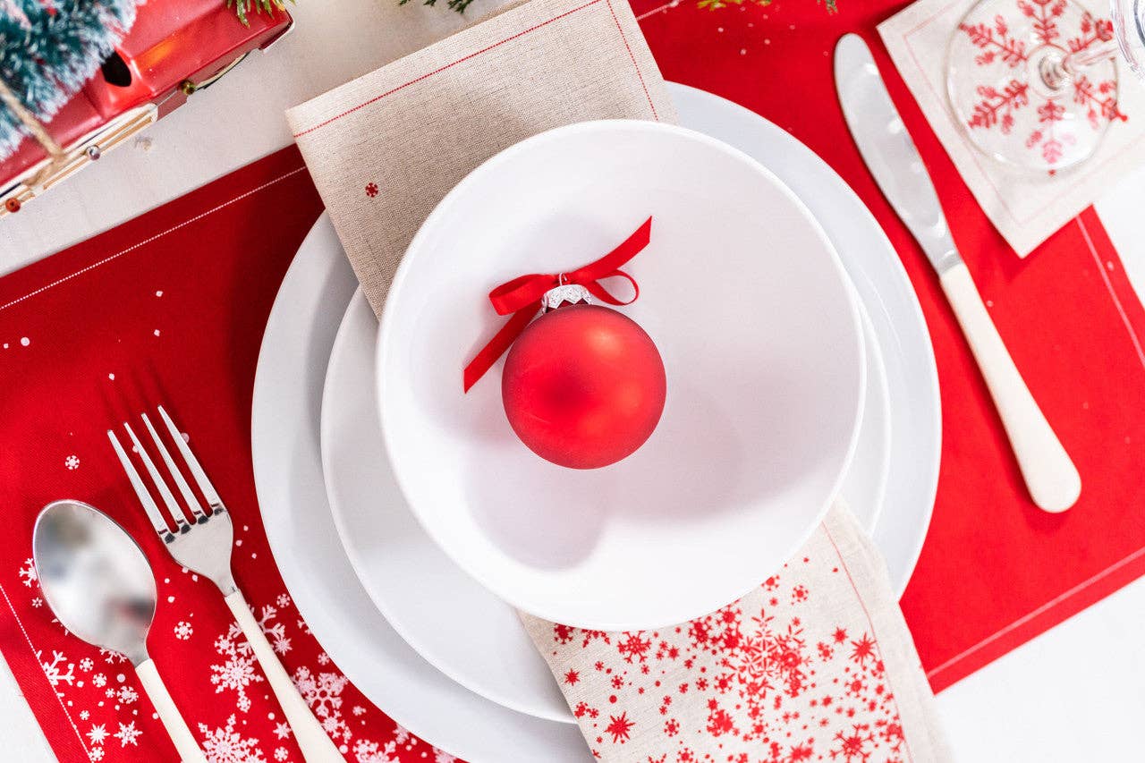 Five Star Napkins Inc. - Natural Snowflake Linen Cocktail Napkins - 50x