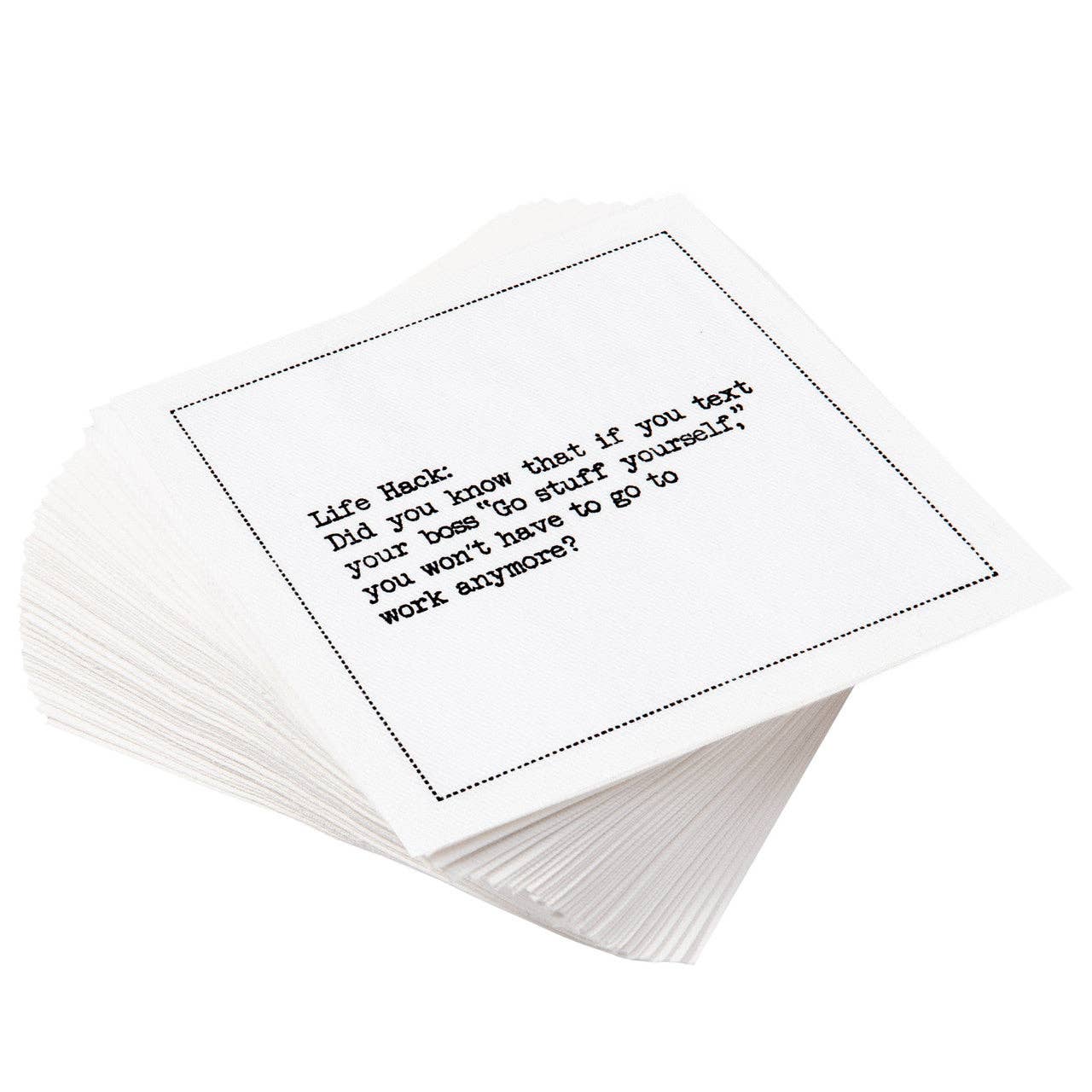 Five Star Napkins Inc. - Inappropriate Thoughts Quotes - White Cotton Cocktail Napkins x 50