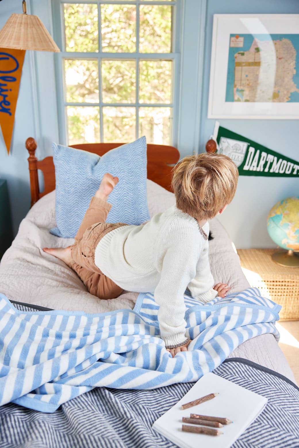 ChappyWrap - Sideline Stripe Bluebell Midi Blanket