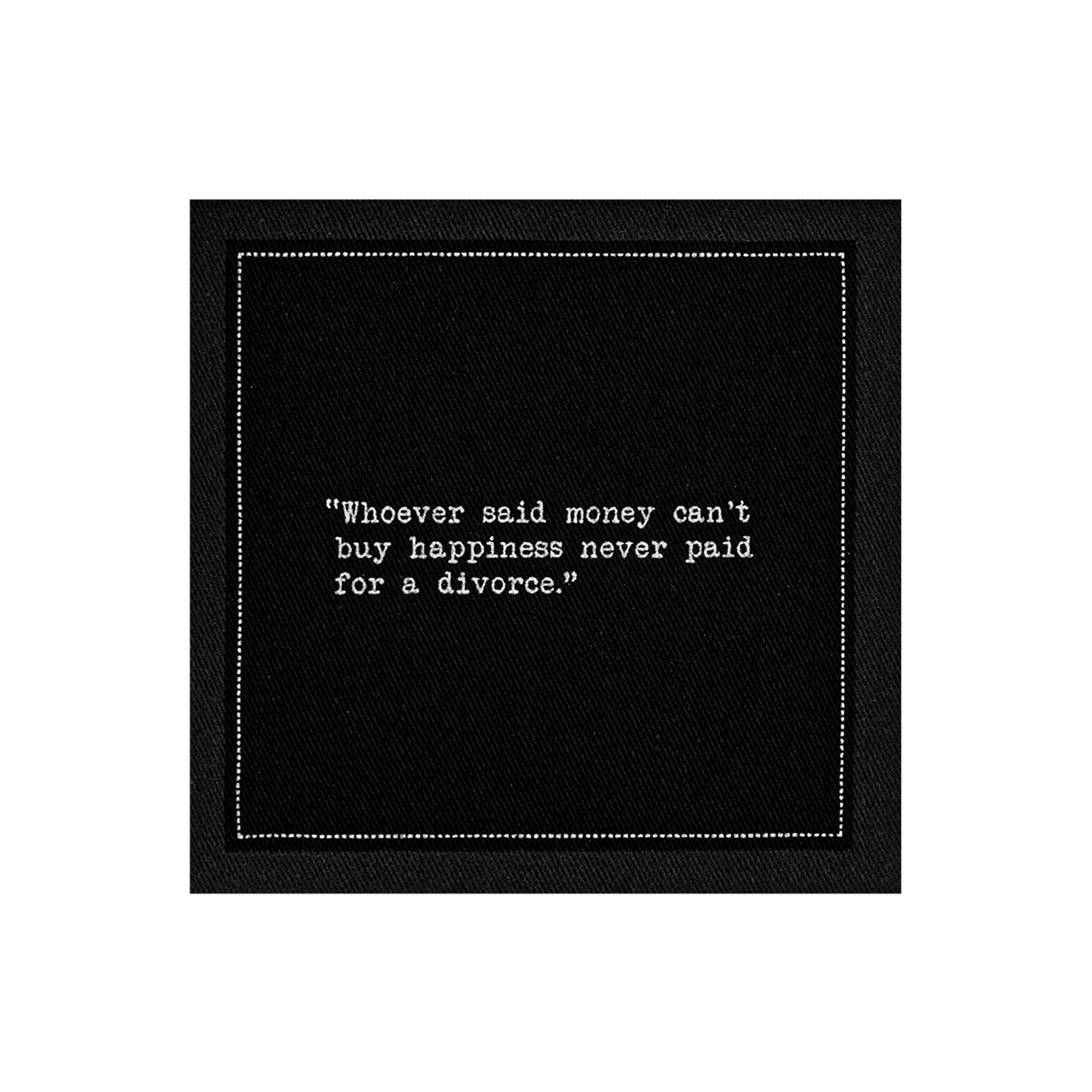 Five Star Napkins Inc. - Divorce Quotes - Black Cotton Cocktail Napkins 50x