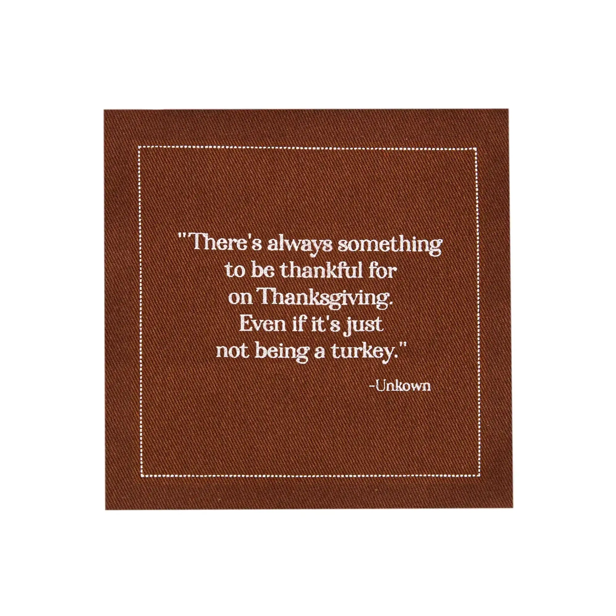 Five Star Napkins Inc. - Thanksgiving Quotes- Tri Color Cotton Cocktail Napkins x 50