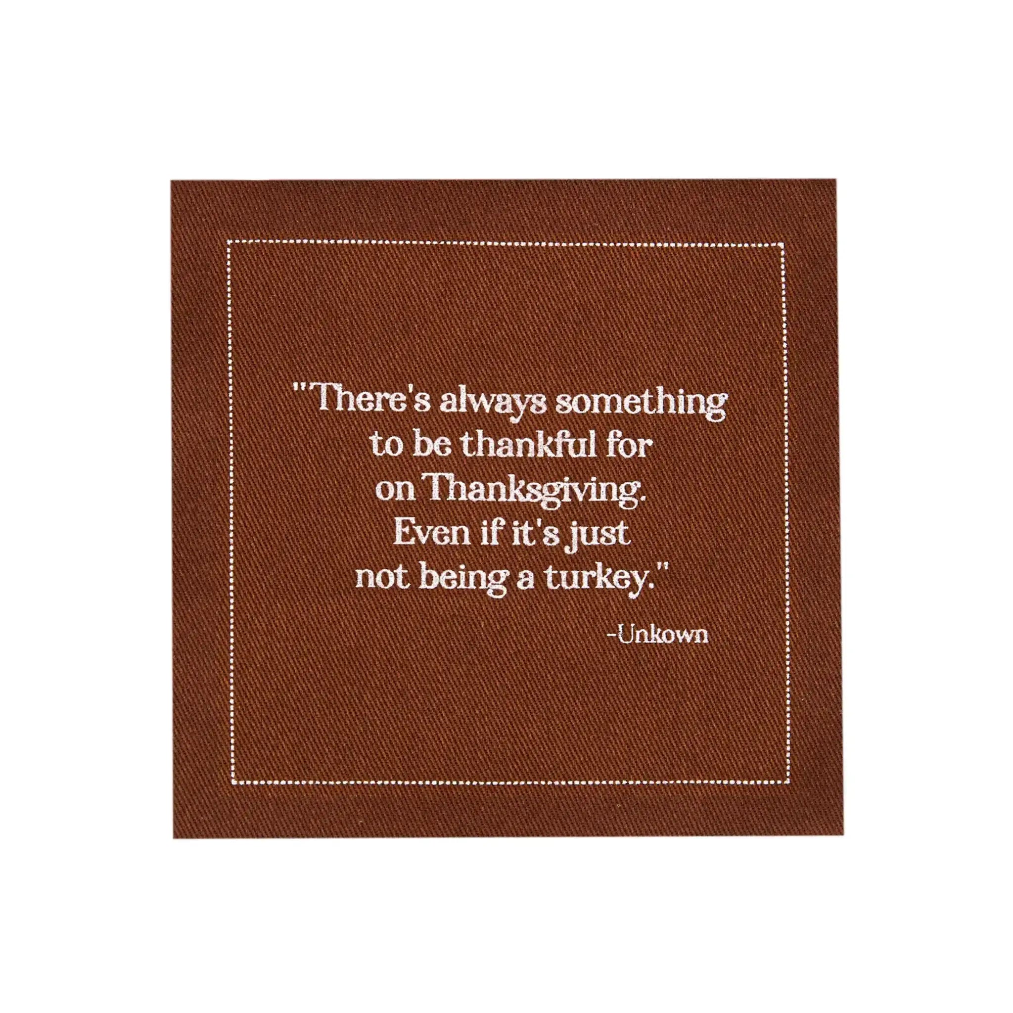 Five Star Napkins Inc. - Thanksgiving Quotes- Tri Color Cotton Cocktail Napkins x 50