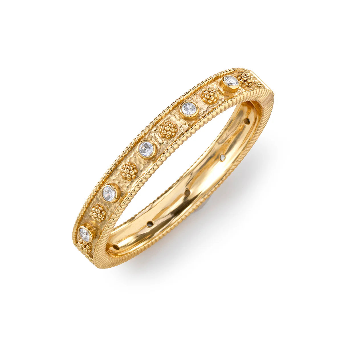 Capucine De Wulf Berry Gem Classic Hinged Bangle-Clear CZ