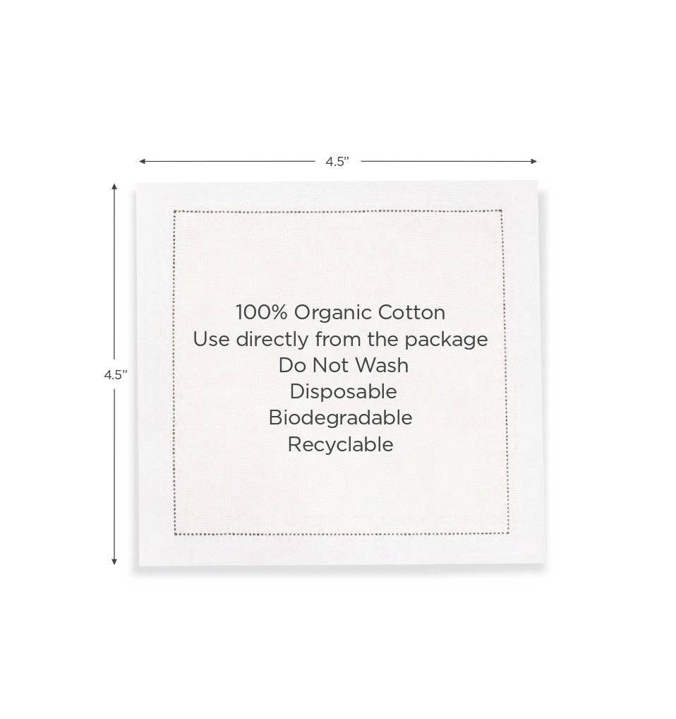 Five Star Napkins Inc. - Wine Quotes - White Cotton Cocktail Napkins x 50