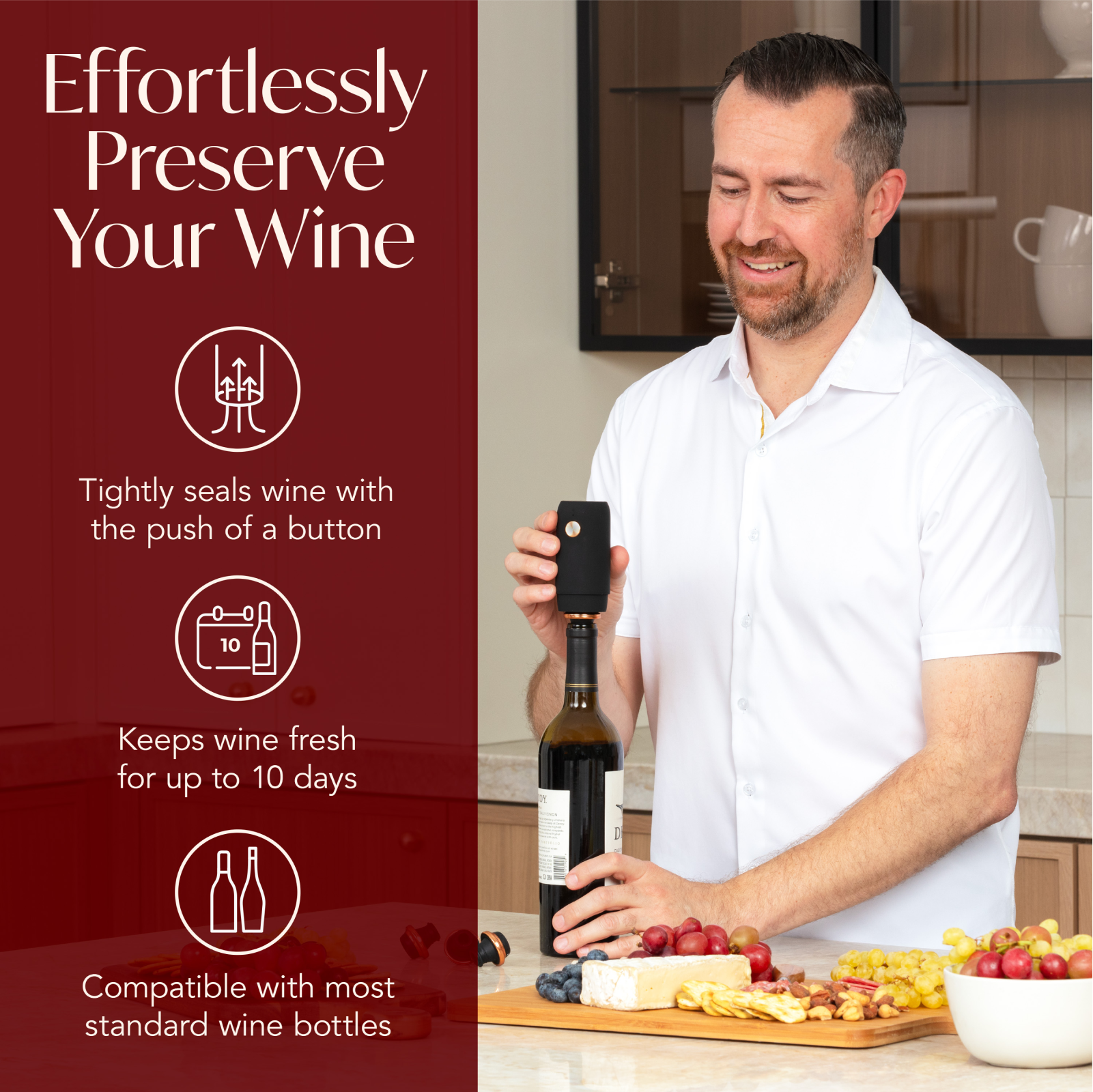 Vin Fresco - Vin Fresco Electric Wine Preserver, Vacuum Wine Saver