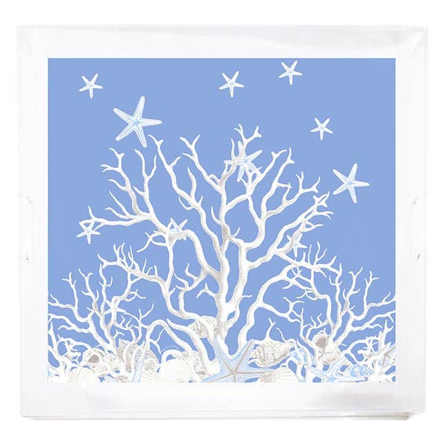 Nicolette Mayer Collection - Coral Reef Blue 18X18 Acrylic Tray