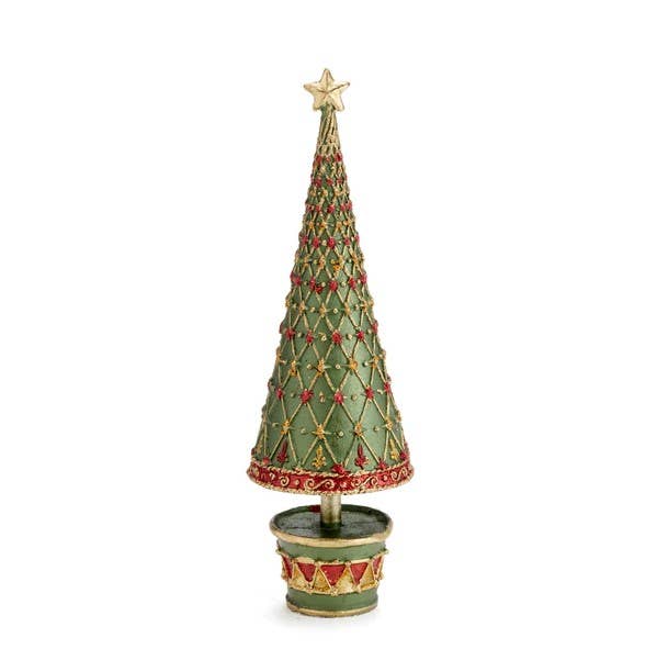 Fleur De Lis Tree w/Drum Base (Traditional Green)