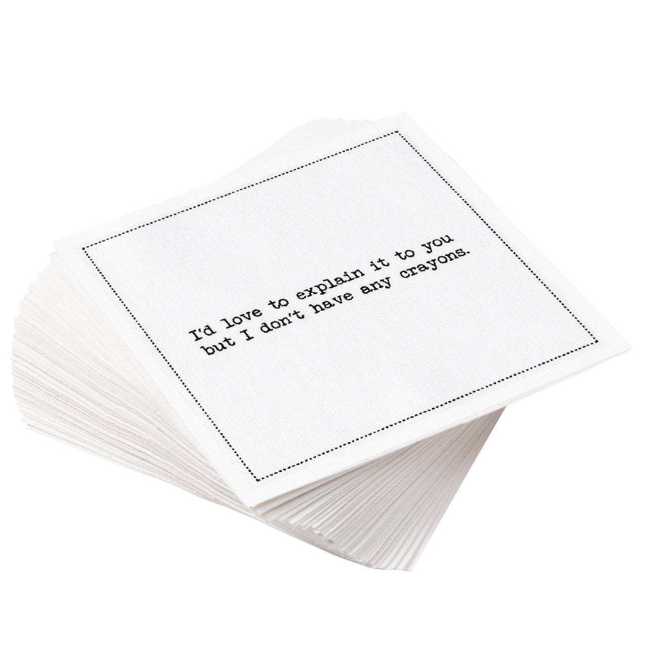 Five Star Napkins Inc. - Subversive Quotes - White Cotton Cocktail Napkins x 50