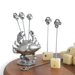 Vagabond House - Pewter Blue Crab Cheese Pick Set