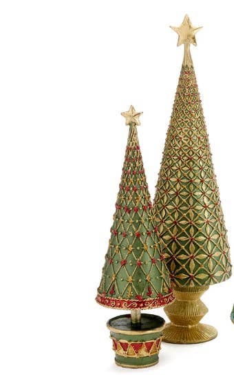 Fleur De Lis Tree w/Drum Base (Traditional Green)