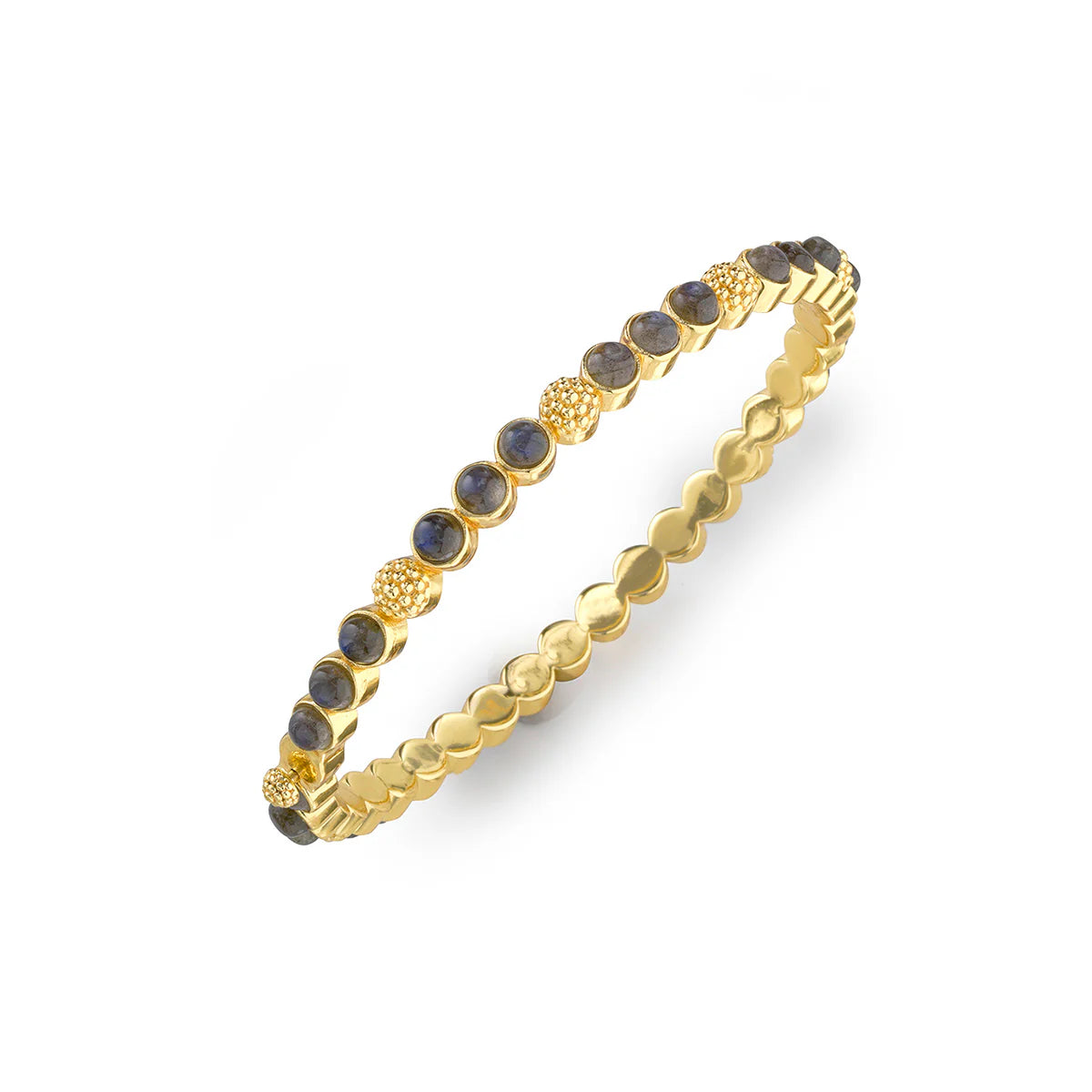 Capucine De Wulf Berry Gem Petite Hinged Bangle-Labradorite