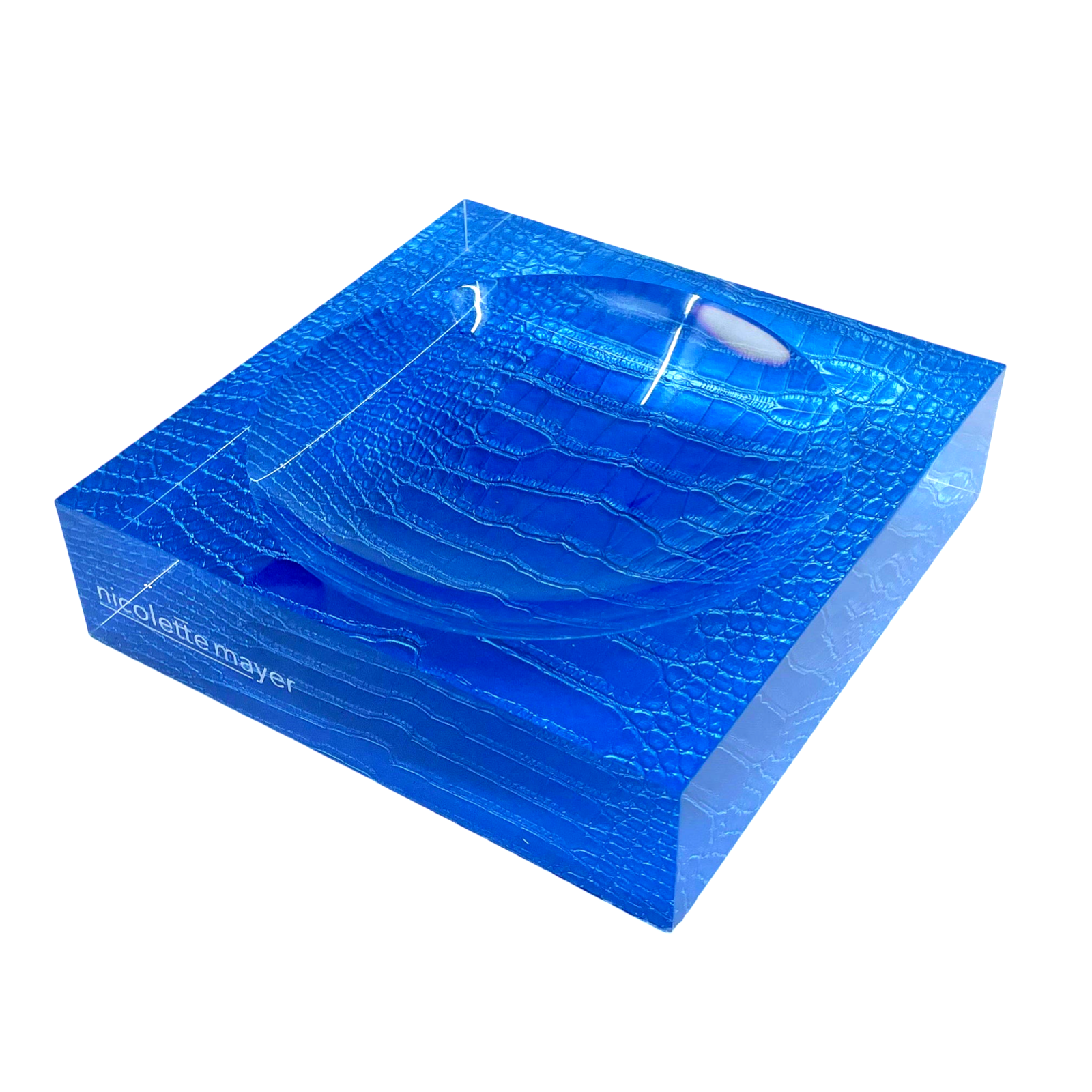 Nicolette Mayer - Crocodile Kyoto Blue Acrylic Candy Bowl