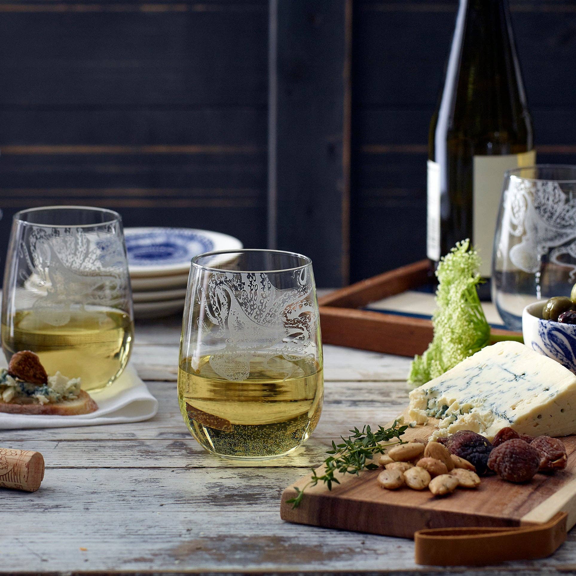 Caskata - Lucy the Octopus Stemless Wine Glasses, Set of 2