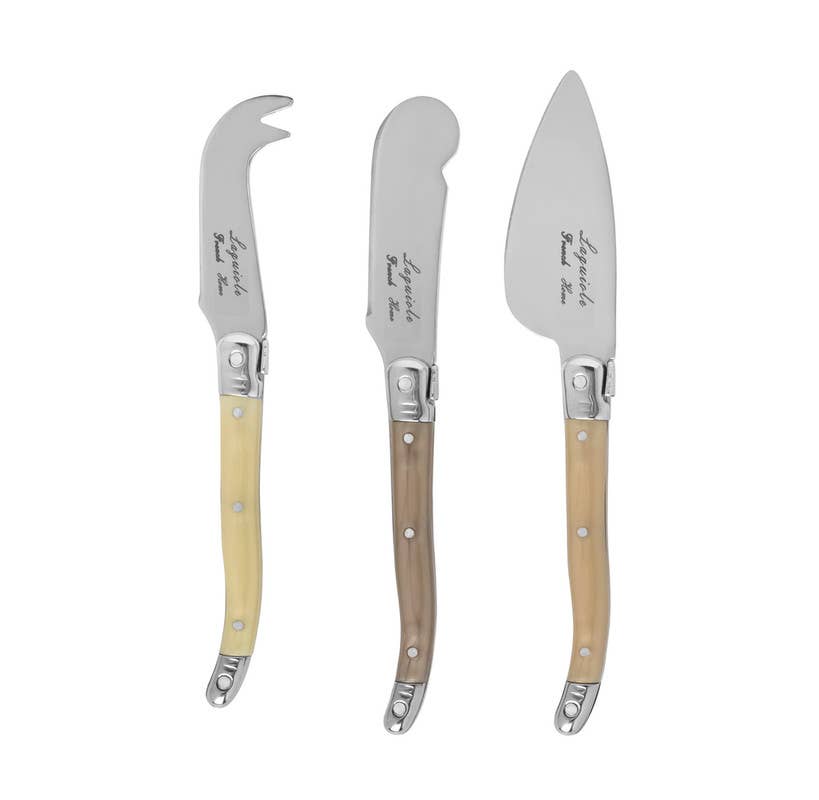 French Home - Laguiole 3-Piece Mother of Pearl Cheese Knife Set